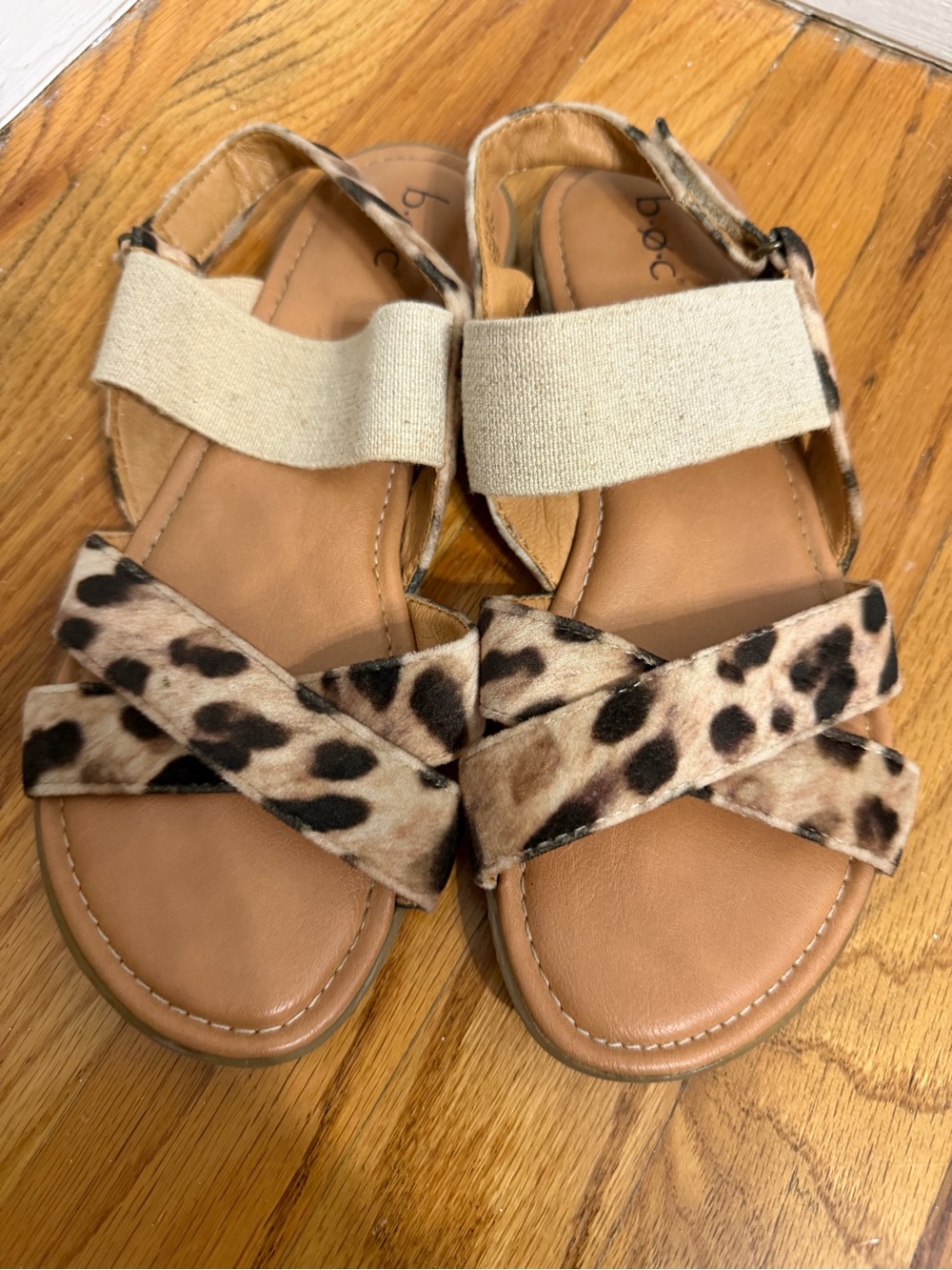 BOC Leopard Print Tan Sandals